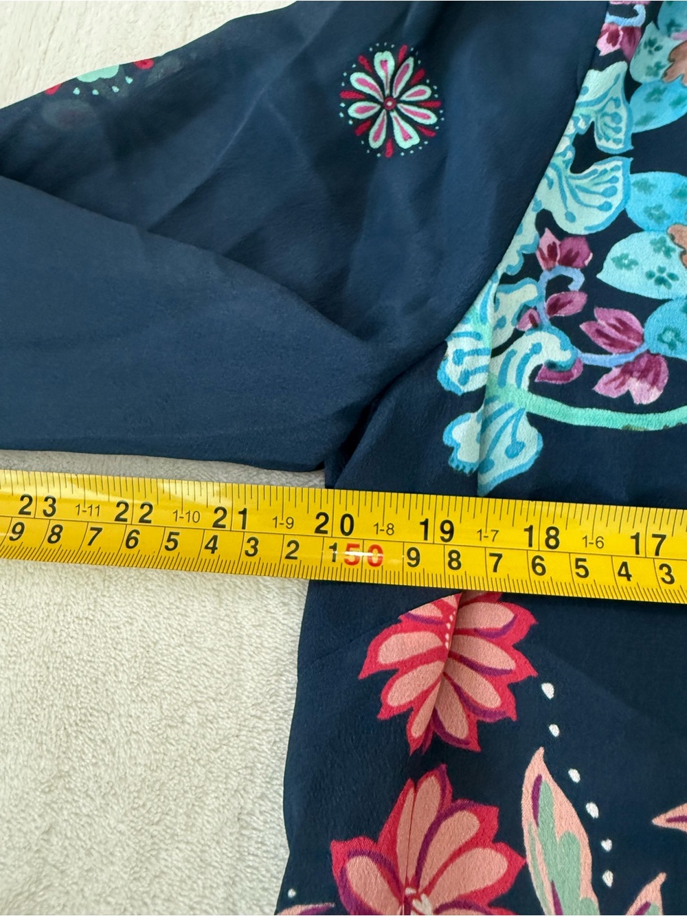 Johnny Was Jade Leilana Vesna Mini Dress blue silk floral blend S E04 - Picture 6 of 10